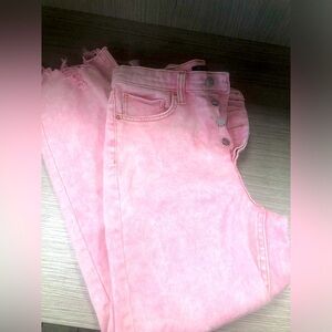 Stonewashed Pink Button fly Women's Jeans